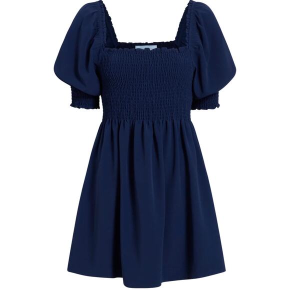 Hill House Home The Athena Nap Dress Wrinkle Resistant Navy Crepe M - Picture 1 of 9